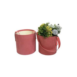 Coral Terciopelo velvet Flower Box Set of 2