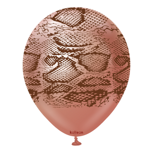 Safari Snake Mirror Rose Gold Print: Dark Brown