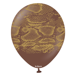 Safari Snake Chocolate Brown Print: Gold