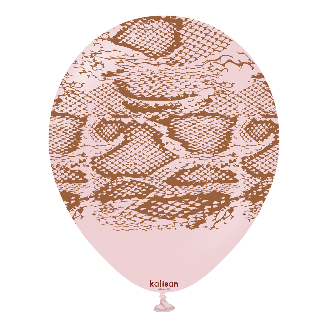 Safari Snake Macaron Pink Print: Light Brown