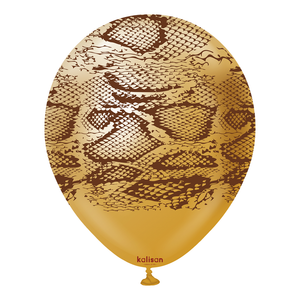 Safari Snake Mirror Gold Print: Dark Brown