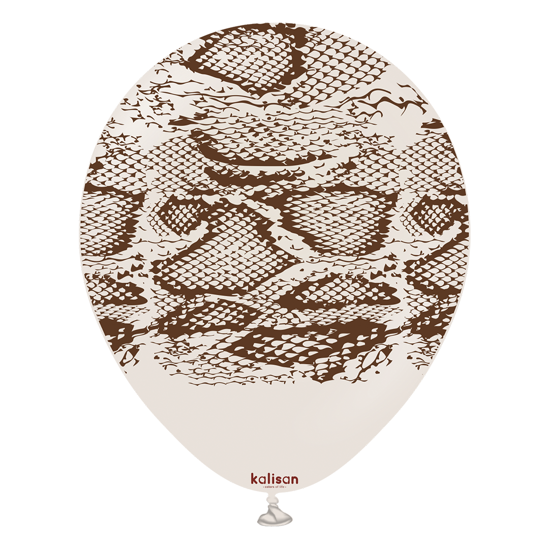 Safari Snake White Sand Print : Dark Brown