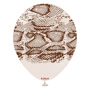 Safari Snake White Sand Print : Dark Brown